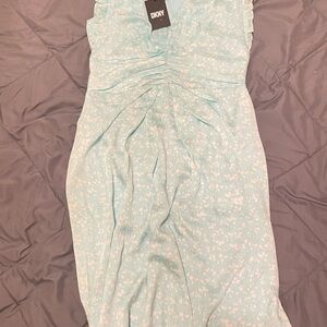 DKNY Light Aqua Floral Summer Dress
